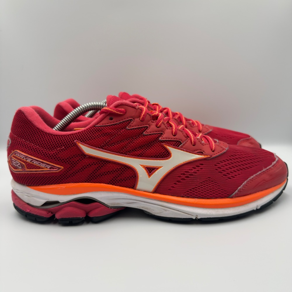 Mizuno Wave Rider 20 Womens Size 12 Running Shoes J1GD170615 Red Orange